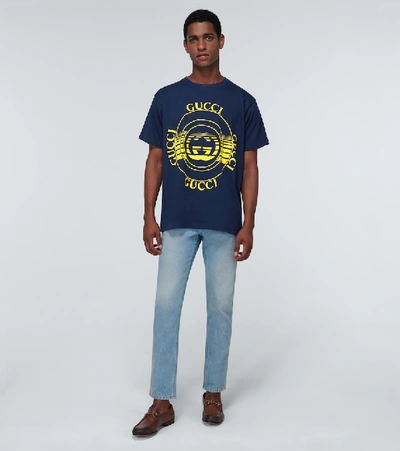 Shop Gucci Disk Oversized T-shirt In Blue