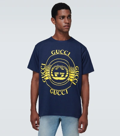 Shop Gucci Disk Oversized T-shirt In Blue