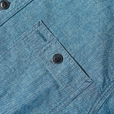 Shop Rrl Cameron Chambray Workshirt In Blue