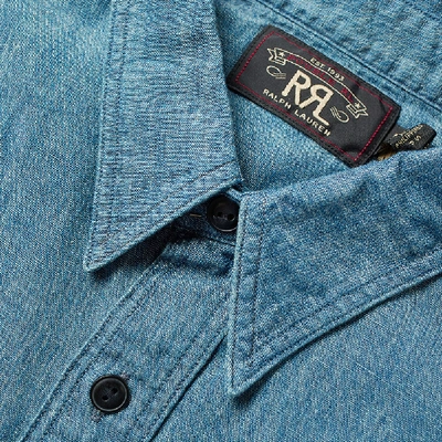 Shop Rrl Cameron Chambray Workshirt In Blue