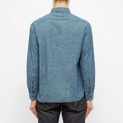 Shop Rrl Cameron Chambray Workshirt In Blue