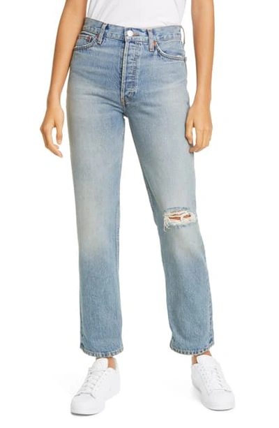 Shop Re/done '90s Ripped Loose Straight Leg Jeans In Light Worn 11