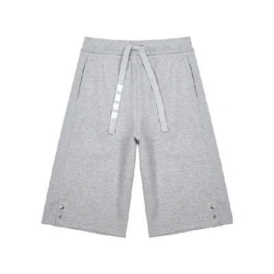 Shop Thom Browne Light Grey Mélange Cotton Shorts