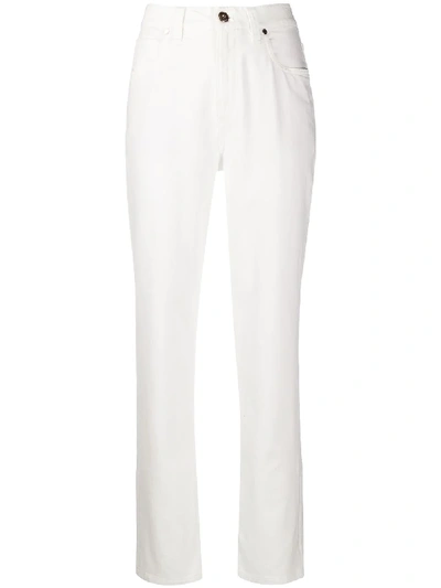 Shop Brunello Cucinelli High-waisted Straight Leg Jeans In White