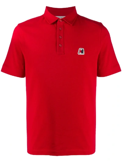 Shop Moncler Logo Polo Shirt In Red