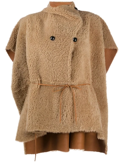 Shop Isabel Marant Double-breasted Reversible Cape In Neutrals