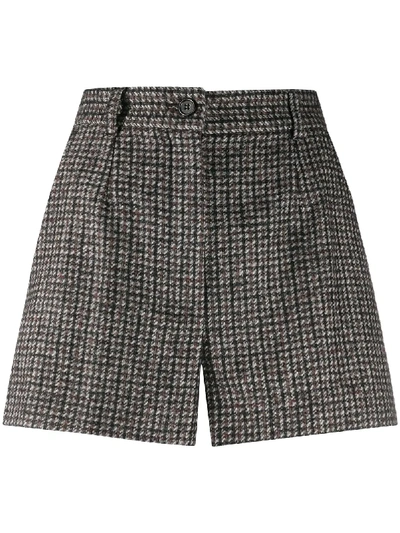 Shop Dolce & Gabbana Tweed Shorts In Brown