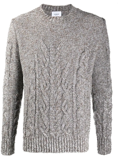 Shop Dondup Cable-knit Jumper In Grey