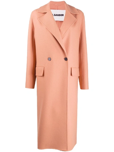 Shop Jil Sander Cashmere Double-breasted Peacoat In Neutrals