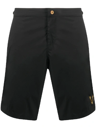 Shop Versace Barocco V Swim Shorts In Black
