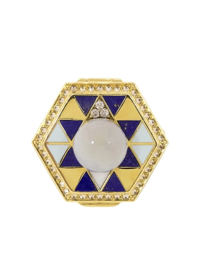 Shop Harwell Godfrey 18kt Yellow Gold Diamond Pearl Poison Ring In Ylwgold