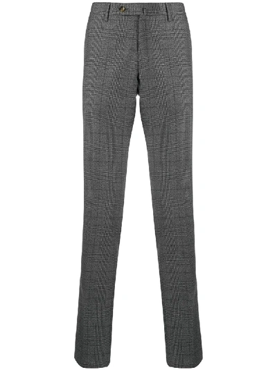 Shop Pt01 Check Straight-leg Trousers In Grey