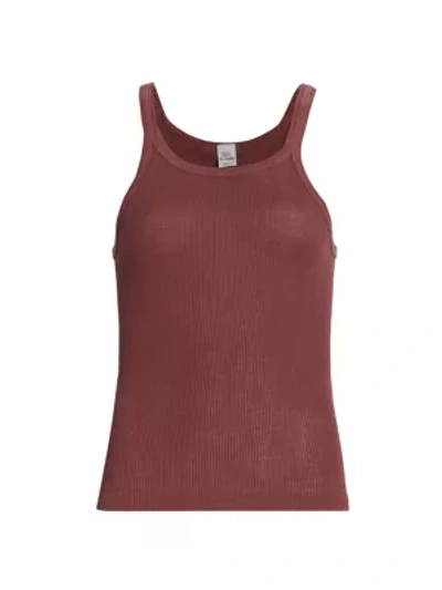 Shop Re/done The Ribbed Tank In Natural Berry