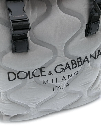 Shop Dolce & Gabbana Palermo Tecnico Logo-print Backpack In Grey