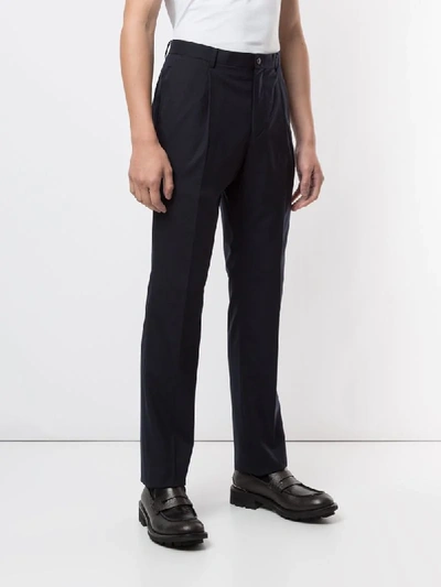 Shop Kent & Curwen Straight-leg Tailored Trousers In Blue