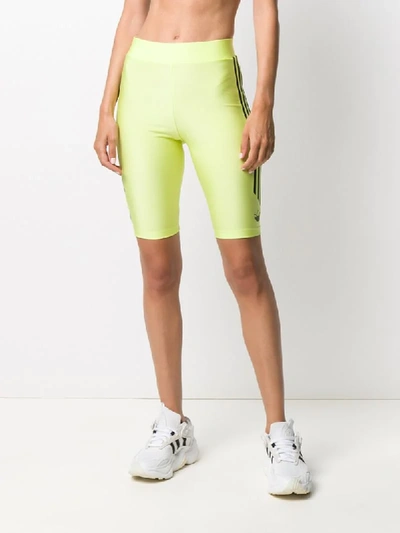 Shop Adidas Originals High-rise Cycling Shorts In Yellow