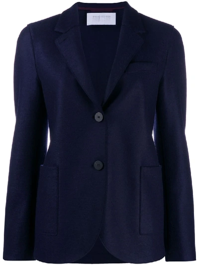 Shop Harris Wharf London Fitted Button Jacket In Blue