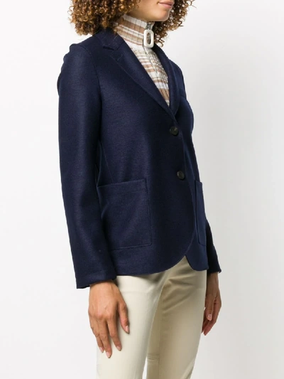 Shop Harris Wharf London Fitted Button Jacket In Blue