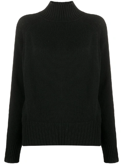 Shop Allude Loose Fit Roll-neck Jumper In Black