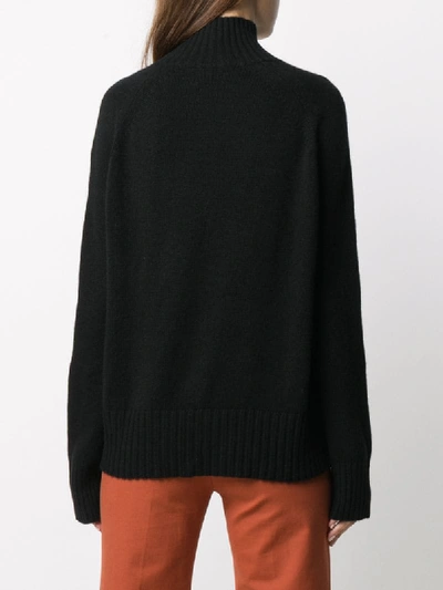 Shop Allude Loose Fit Roll-neck Jumper In Black