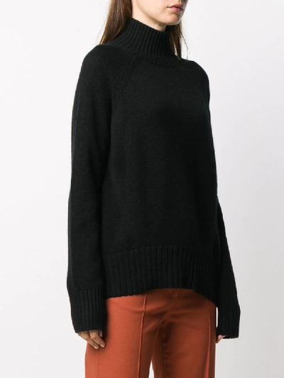 Shop Allude Loose Fit Roll-neck Jumper In Black