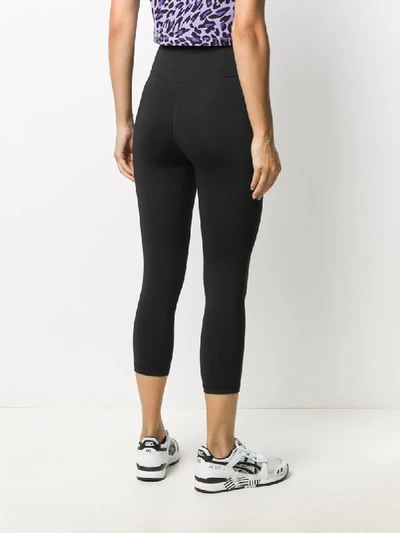 Shop Puma Logo Print Cropped Leggings In Black