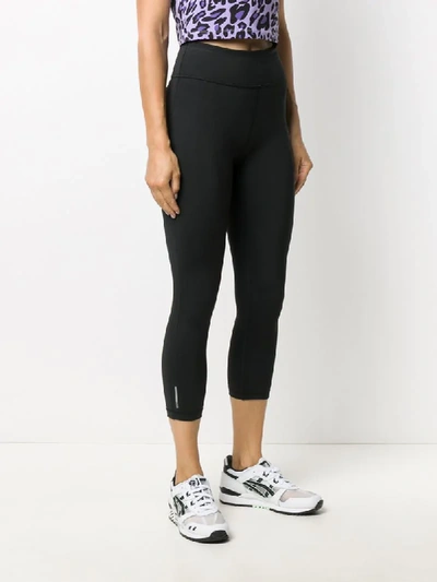 Shop Puma Logo Print Cropped Leggings In Black