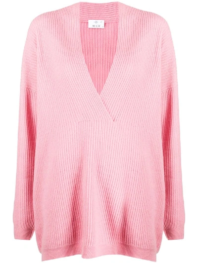 Shop Allude Oversized Knitted Top In Pink
