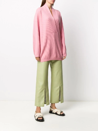 Shop Allude Oversized Knitted Top In Pink