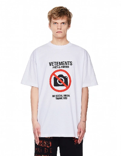 Shop Vetements White Cotton T-shirt