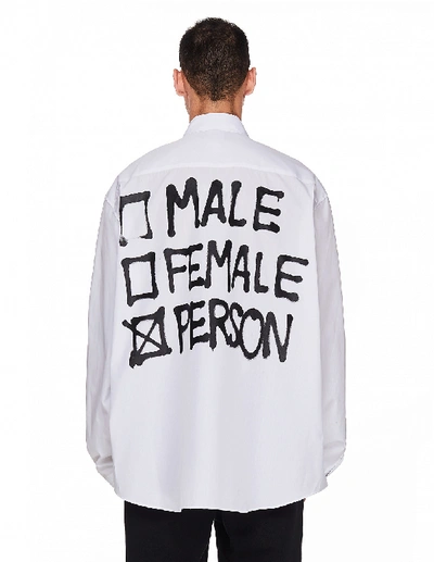 Vetements Male Female Person White Cotton Shirt | ModeSens
