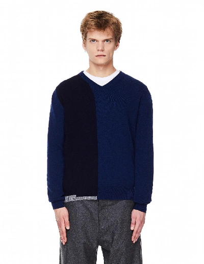 Shop Maison Margiela Black & Navy Cashmere Sweater In Multicolor