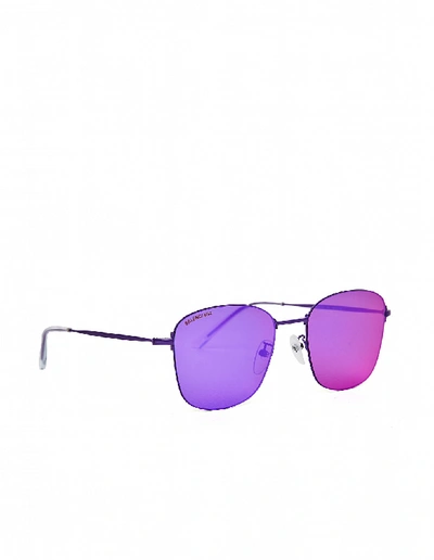 Shop Balenciaga Purple Invisible Square Sunglasses