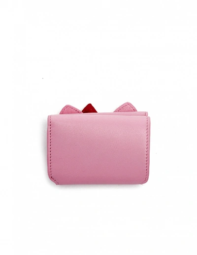 Shop Balenciaga Pink Leather Hello Kitty Wallet In White