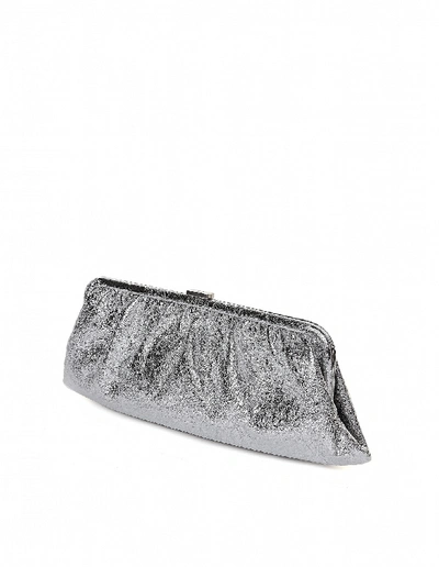 Shop Balenciaga Cloud Xl Silver Leather Clutch