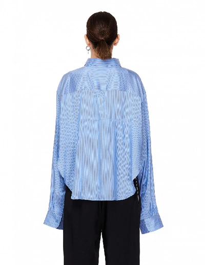 Shop Vetements Blue Silk Shirt