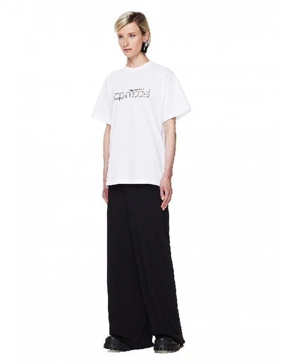 Shop Balenciaga White Cotton Topmodel T-shirt