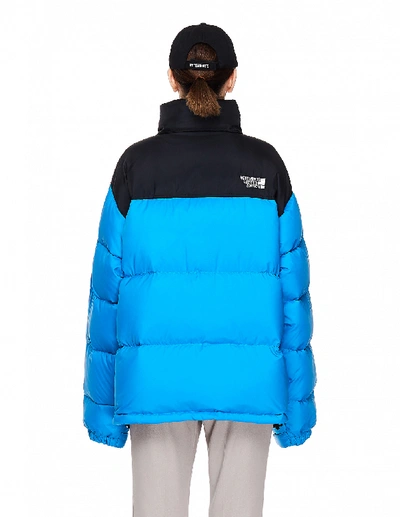 Shop Vetements Blue Puffer Jacket