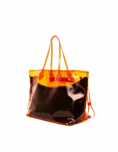 Shop Readymade Orange Transparent Roomy Bag In White