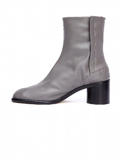 Shop Maison Margiela Grey Leather Tabi Boots