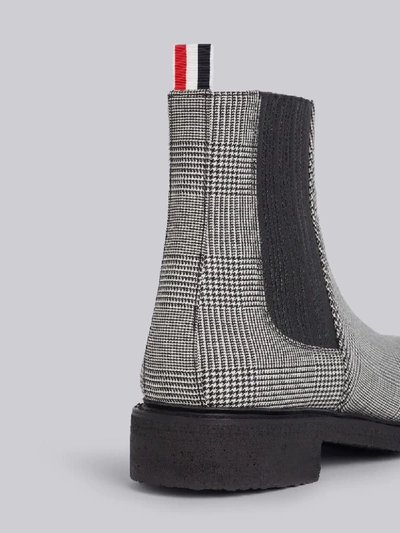 Shop Thom Browne Black And White Prince Of Wales Crepe Sole Chelsea Boot