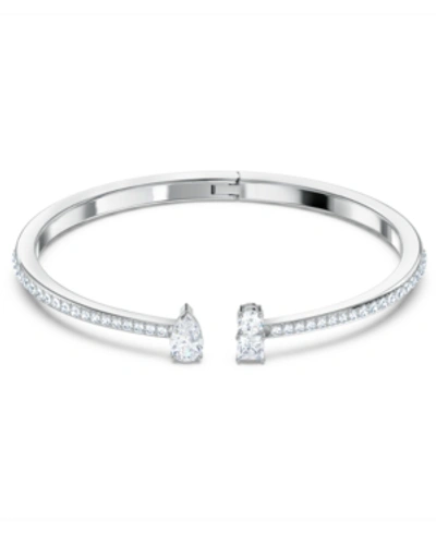 Swarovski Attract Mixed Crystal Cuff Bracelet In Silver Tone In Crystal