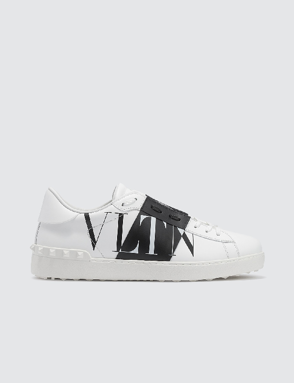 valentino open leather sneakers