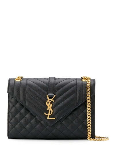 Shop Saint Laurent Envelope Bag Medium In Black
