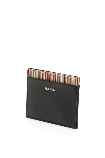 Shop Paul Smith Signature Stripes Cardholder In Black