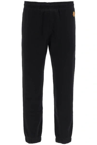 Shop Kenzo Jogger Pants Tiger Patch In Black