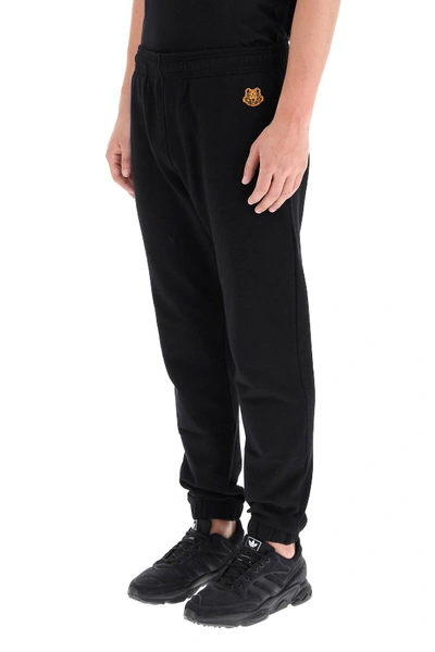 Shop Kenzo Jogger Pants Tiger Patch In Black