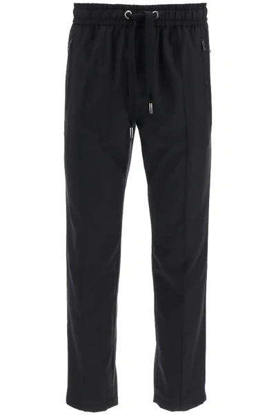 Shop Dolce & Gabbana Wool Jogger Pants In Black