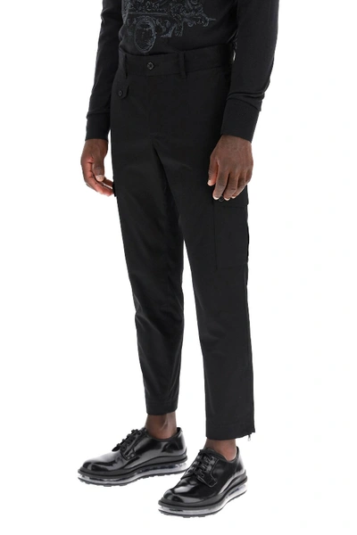 Shop Dolce & Gabbana Cotton Cargo Pants In Black