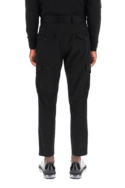 Shop Dolce & Gabbana Cotton Cargo Pants In Black